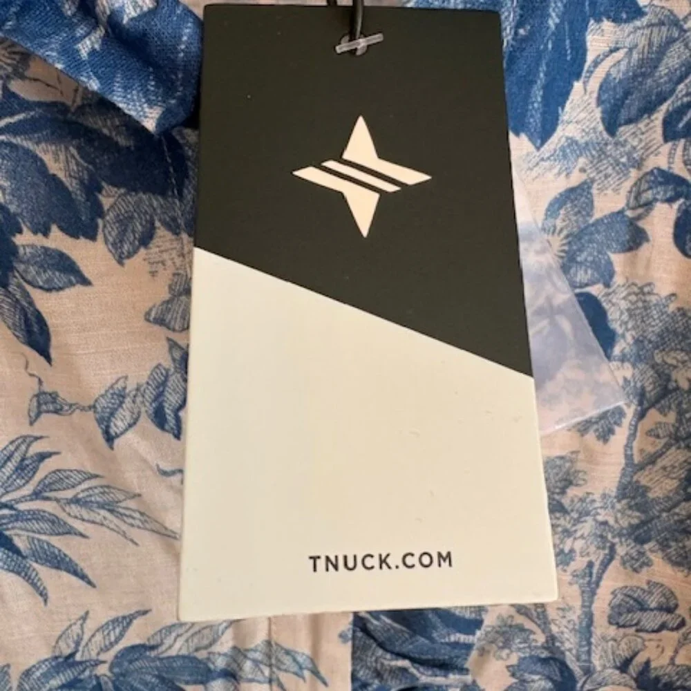 Tuckernuck Linen-Blend Blue Toile Tate Dress, Size XL - Picture 3 of 6